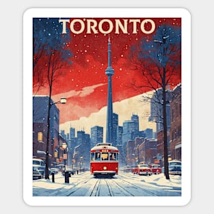 Toronto Canada Starry Night Vintage Poster Tourism Sticker